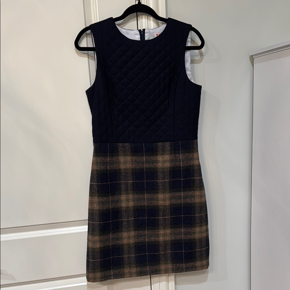 Brooks Brothers Navy and Plaid Sleeveless Dress